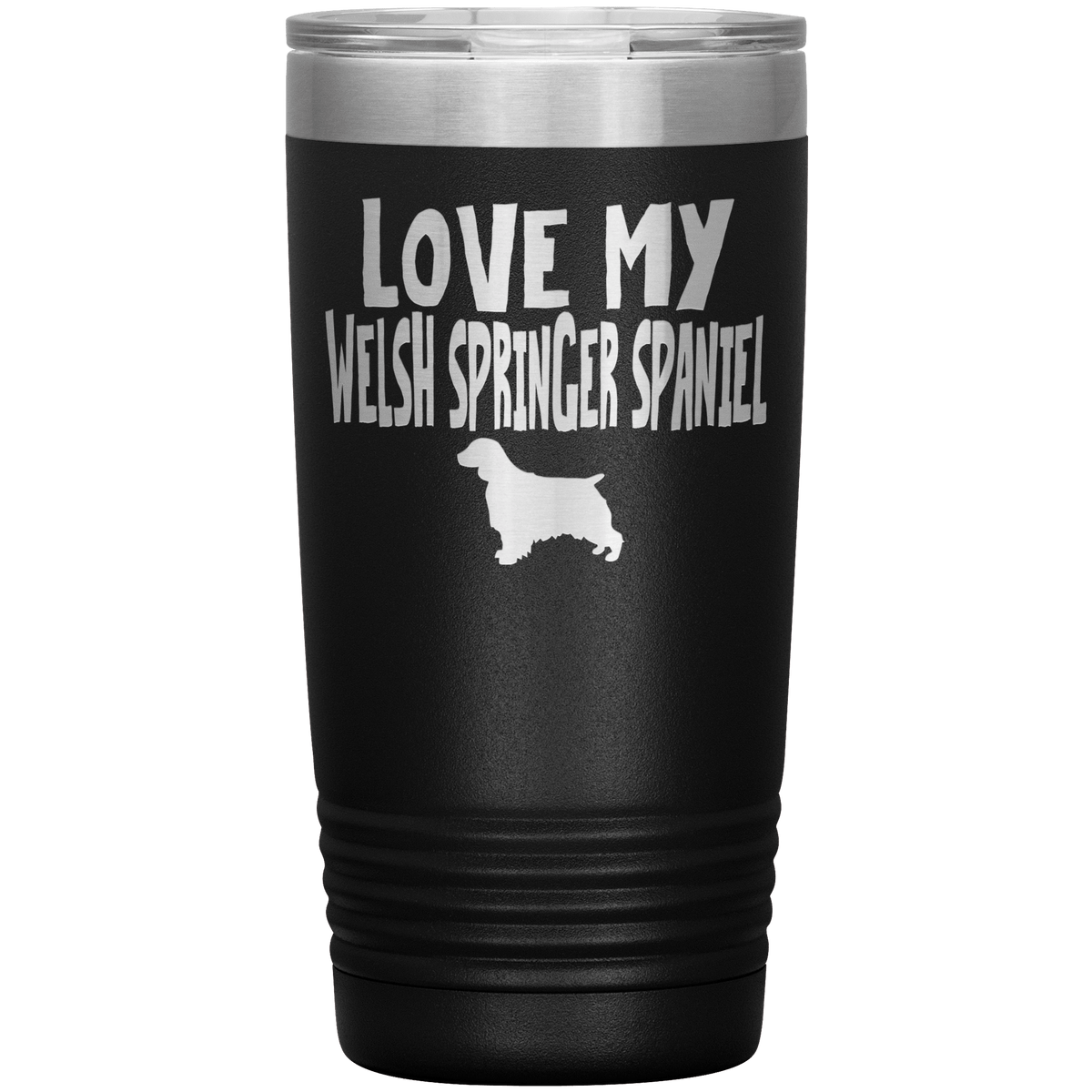 Love My Welsh Springer Spaniel 20 Oz Vacuum Tumbler Tumblers Black