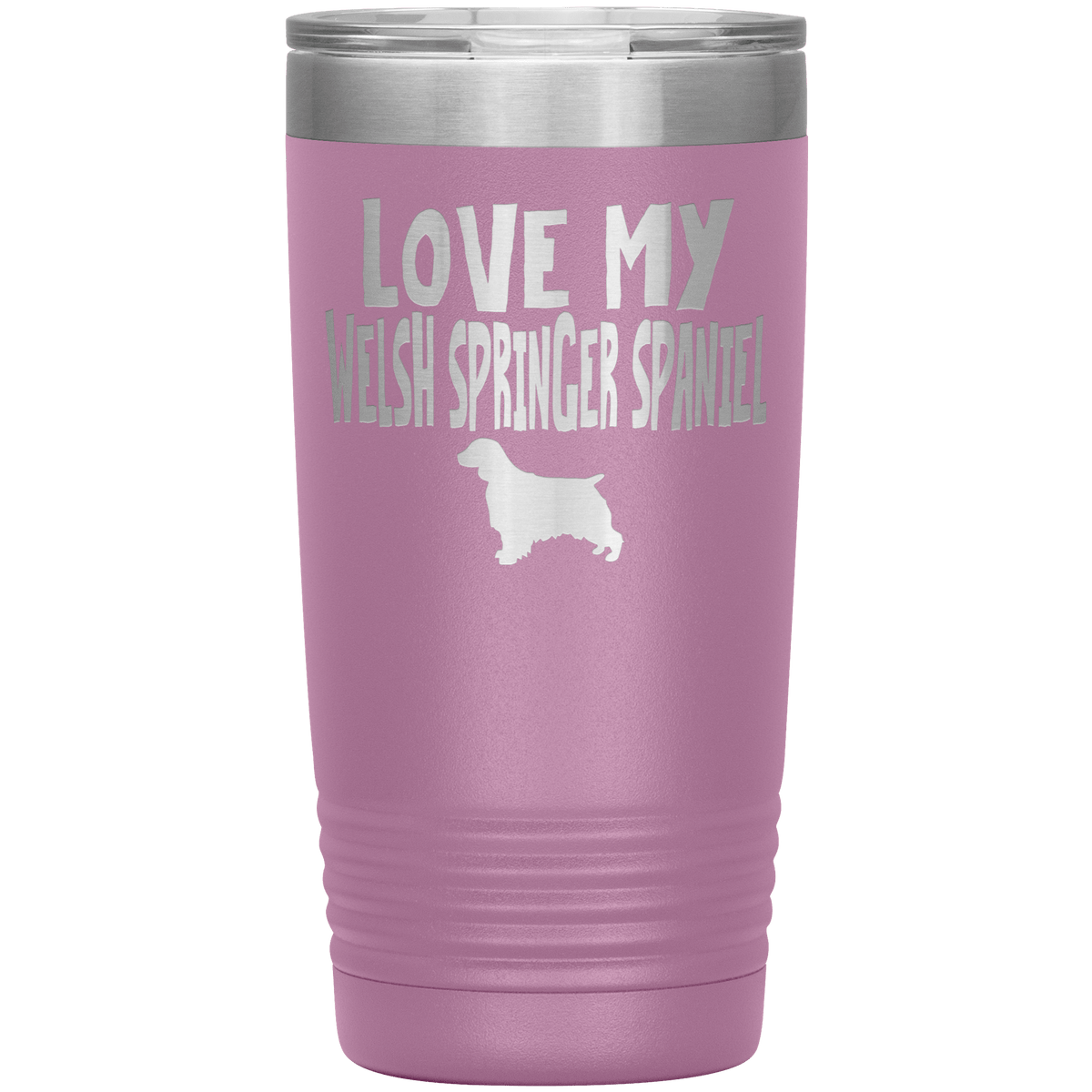 Love My Welsh Springer Spaniel 20 Oz Vacuum Tumbler Tumblers Light Purple