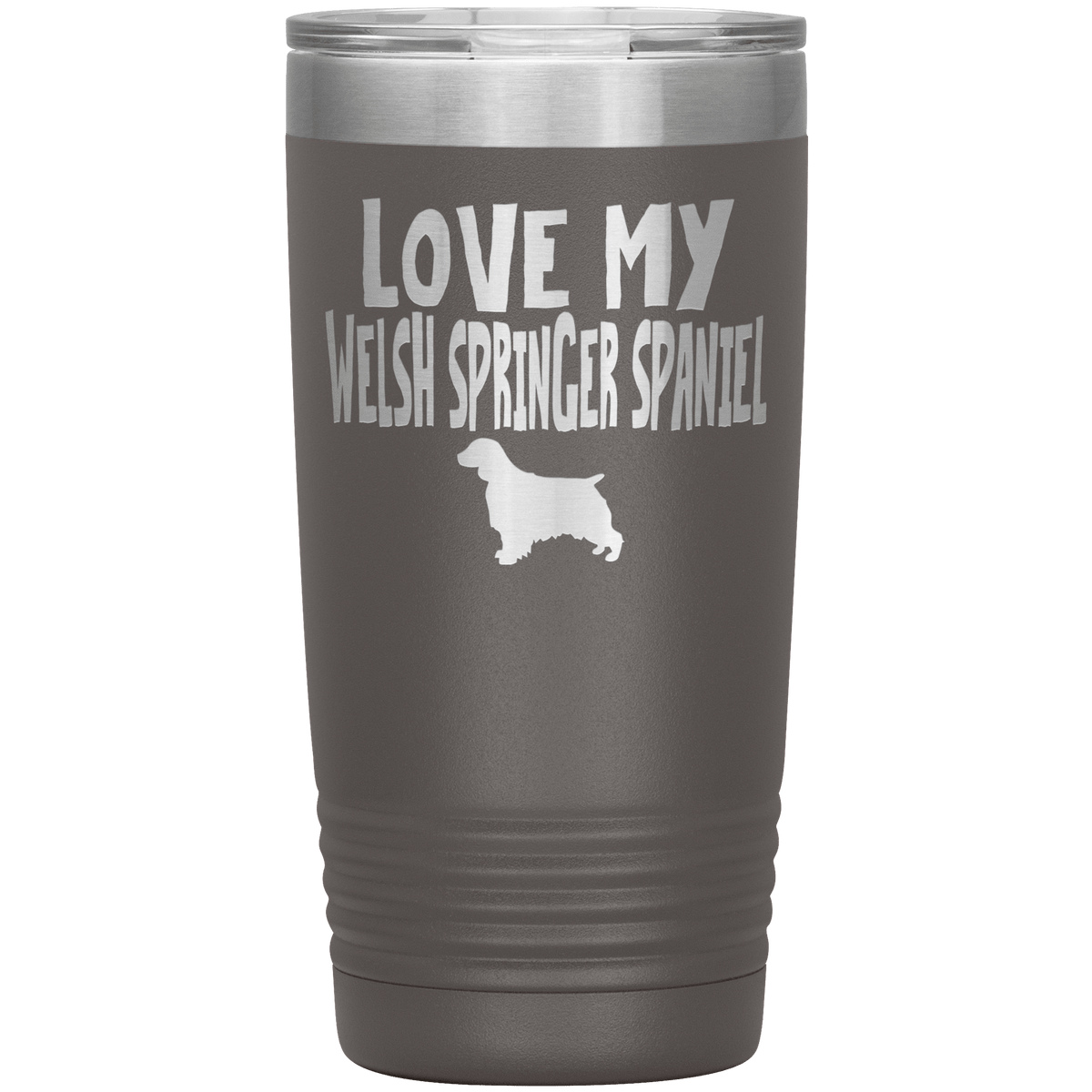 Love My Welsh Springer Spaniel 20 Oz Vacuum Tumbler Tumblers Pewter