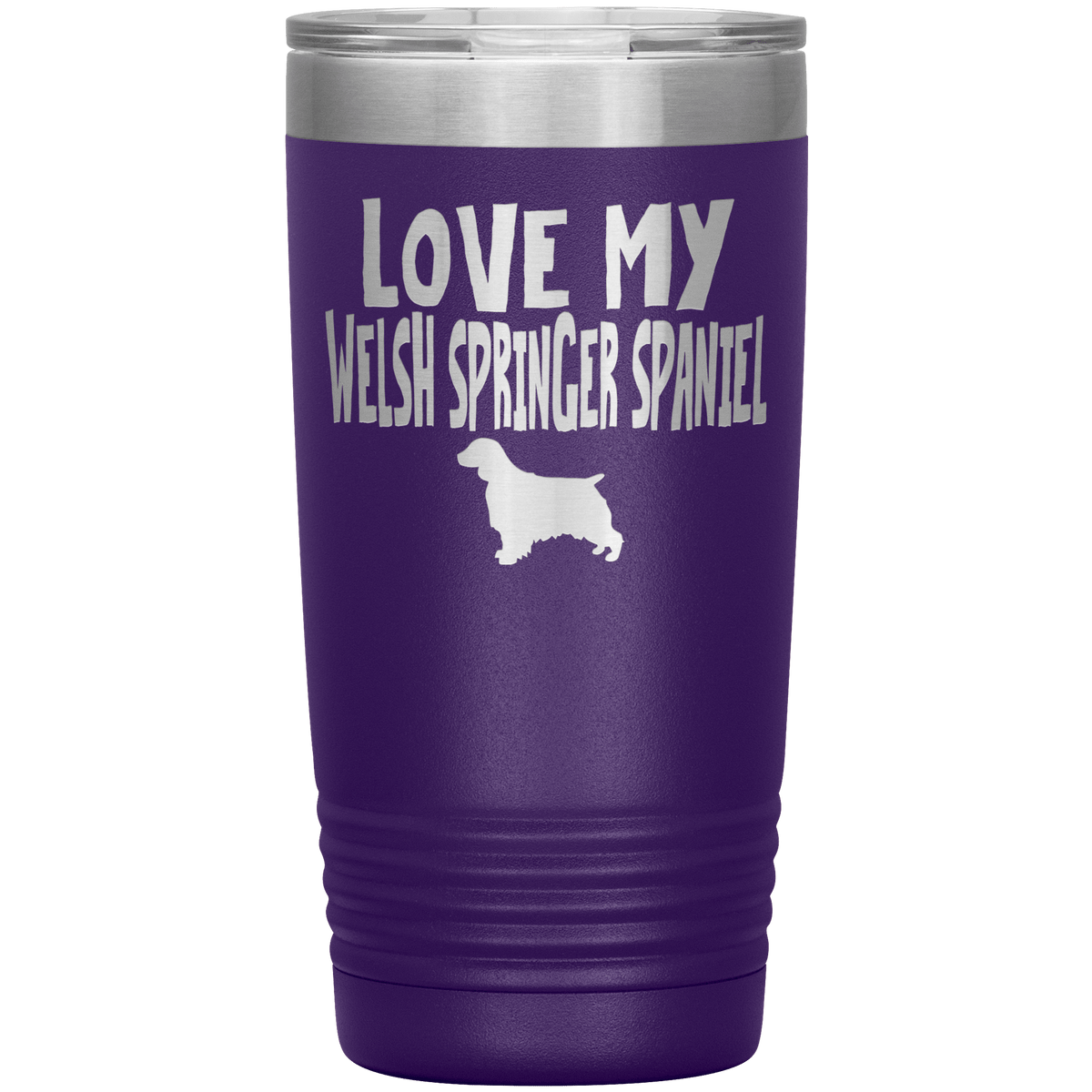 Love My Welsh Springer Spaniel 20 Oz Vacuum Tumbler Tumblers Purple