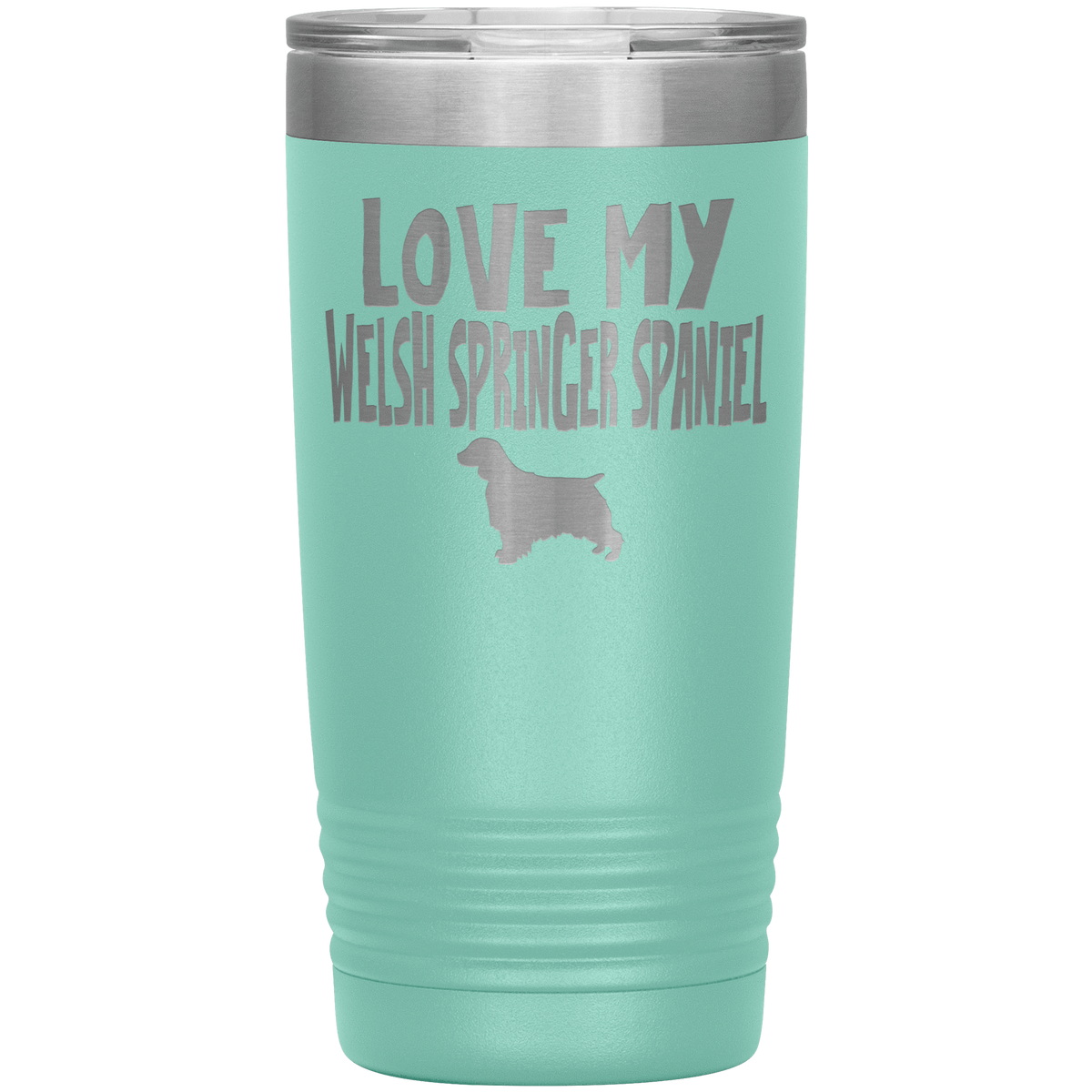 Love My Welsh Springer Spaniel 20 Oz Vacuum Tumbler Tumblers Teal