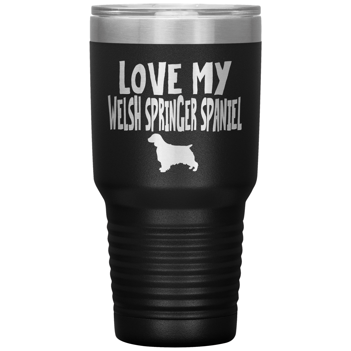 Love My Welsh Springer Spaniel 30 Oz Vacuum Tumbler Tumblers Black