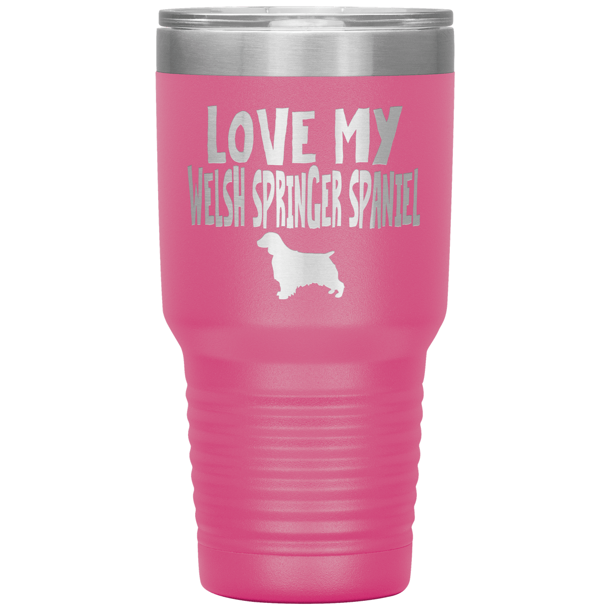 Love My Welsh Springer Spaniel 30 Oz Vacuum Tumbler Tumblers Pink