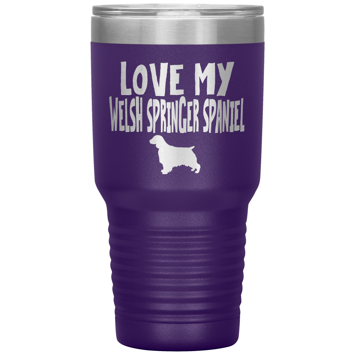 Love My Welsh Springer Spaniel 30 Oz Vacuum Tumbler Tumblers Purple