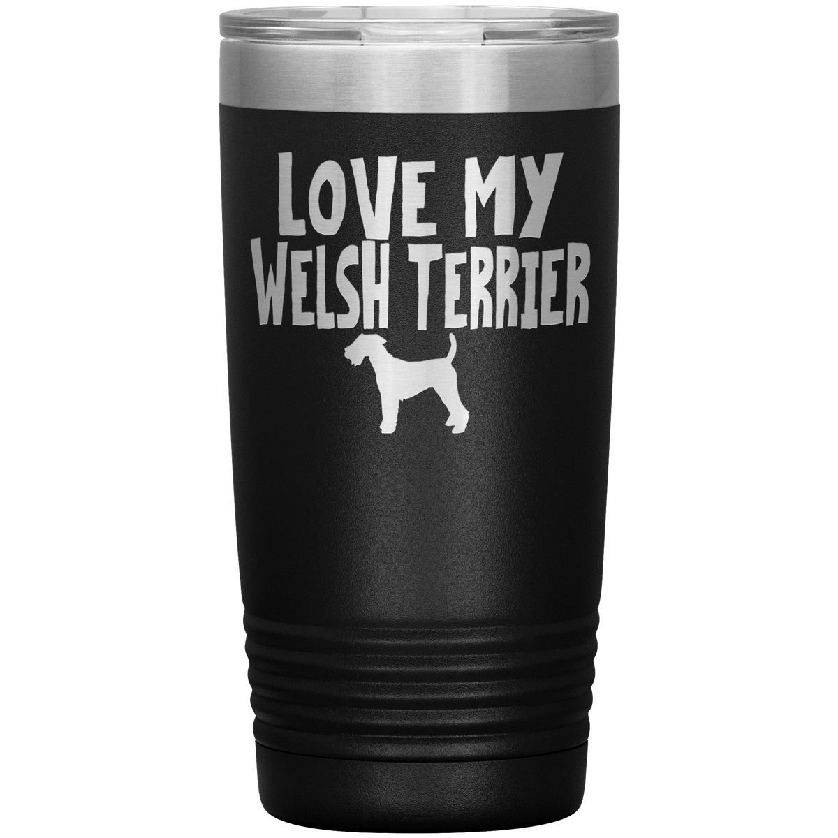Love My Welsh Terrier 20 Oz Vacuum Tumbler Tumblers Black