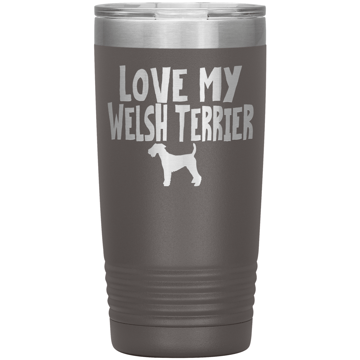 Love My Welsh Terrier 20 Oz Vacuum Tumbler Tumblers Pewter