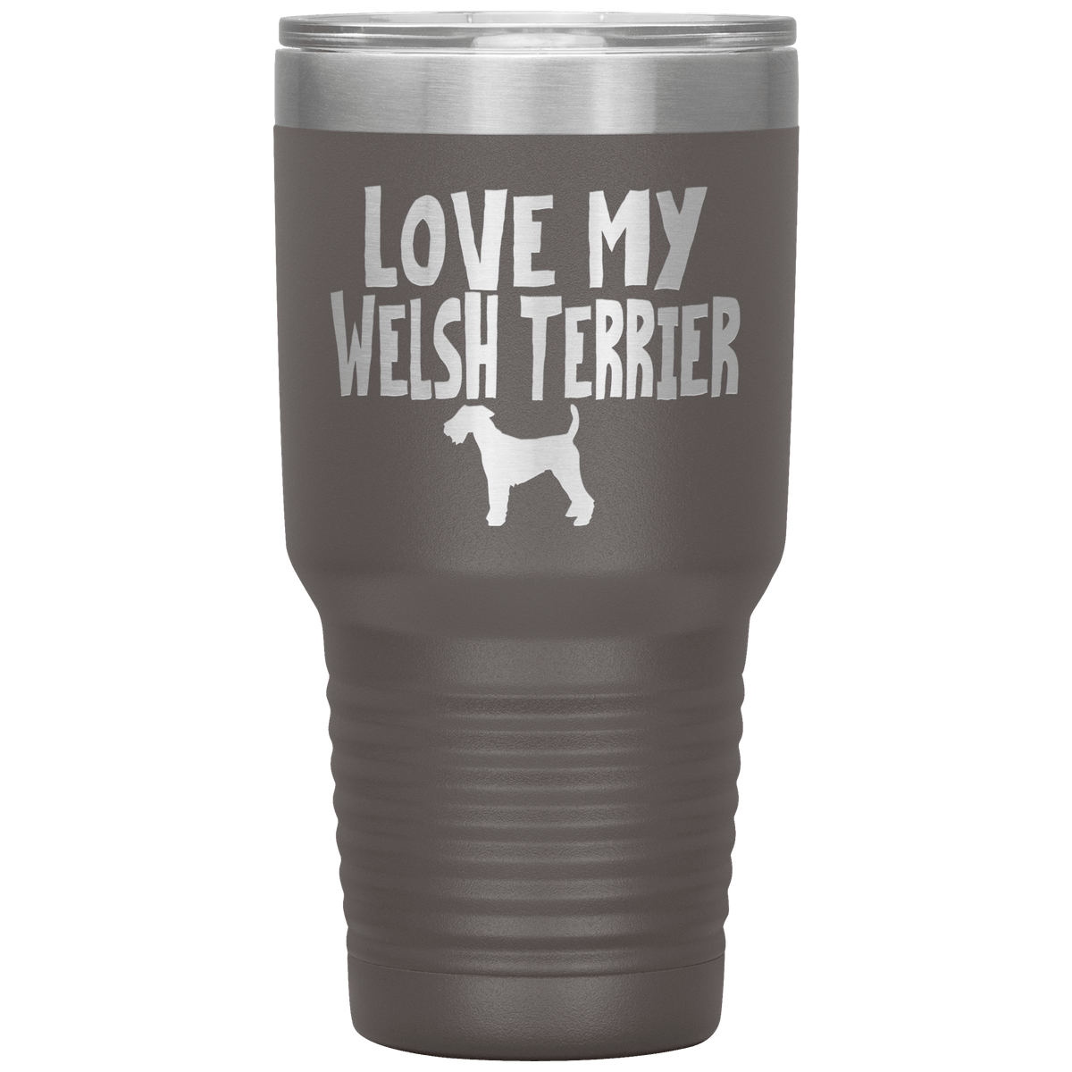 Love My Welsh Terrier 30 Oz Vacuum Tumbler Tumblers Pewter