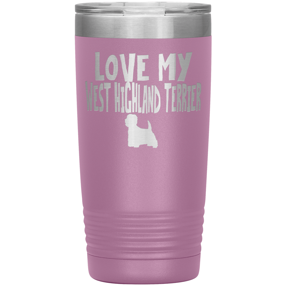 Love My West Highland Terrier 20 Oz Vacuum Tumbler Tumblers Light Purple