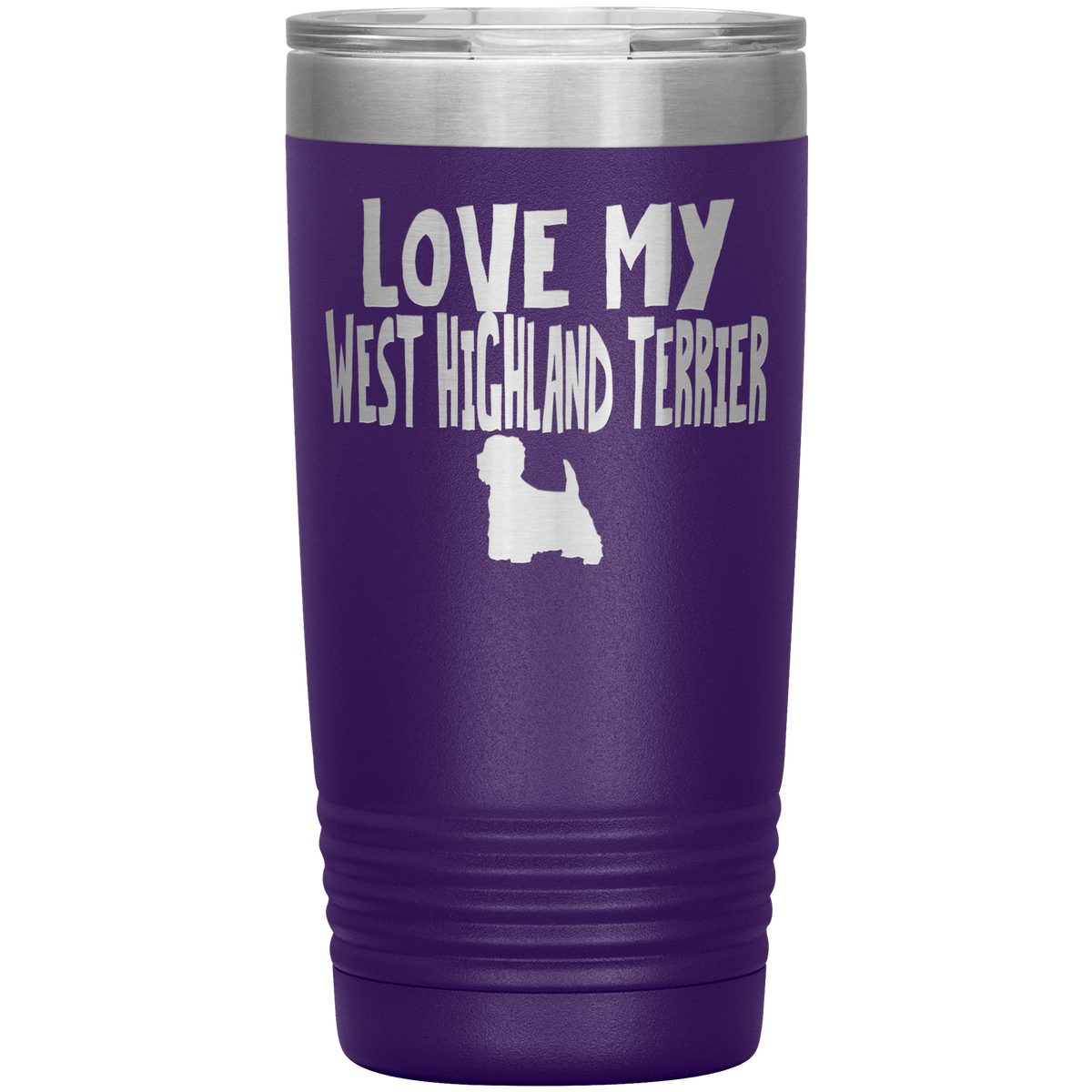 Love My West Highland Terrier 20 Oz Vacuum Tumbler Tumblers Purple