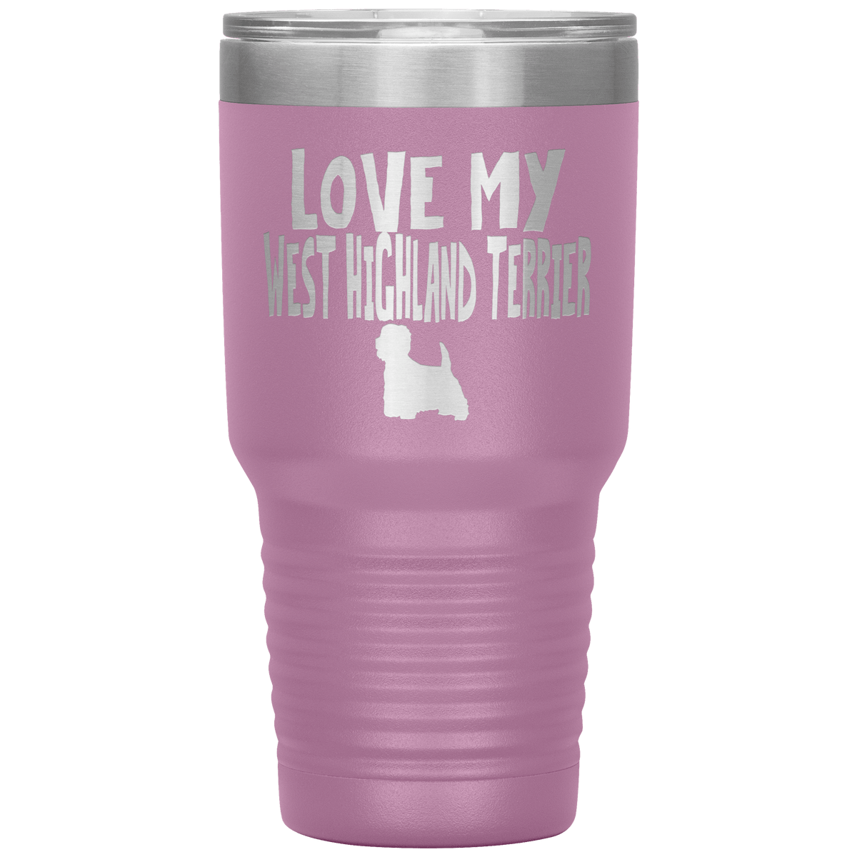 Love My West Highland Terrier 30 Oz Vacuum Tumbler Tumblers Light Purple
