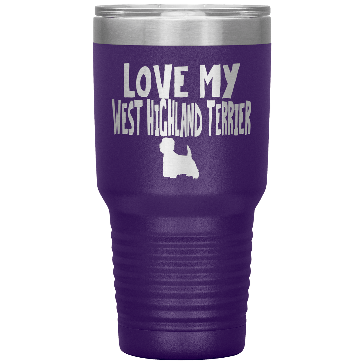 Love My West Highland Terrier 30 Oz Vacuum Tumbler Tumblers Purple