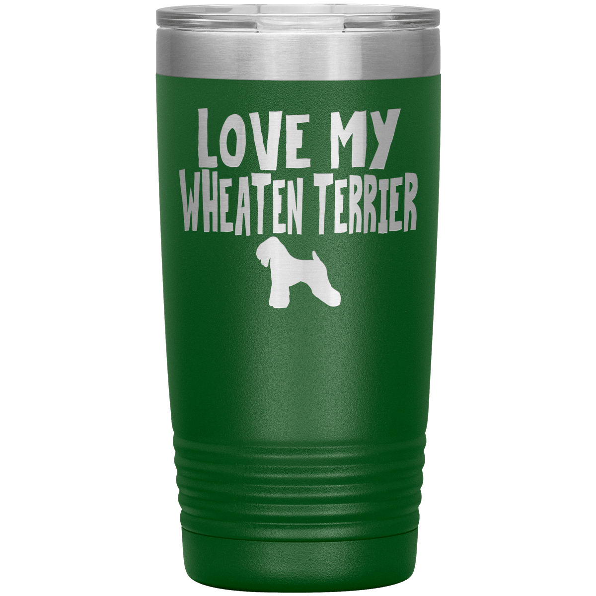 Love My Wheaten Terrier 20 Oz Vacuum Tumbler Tumblers Green