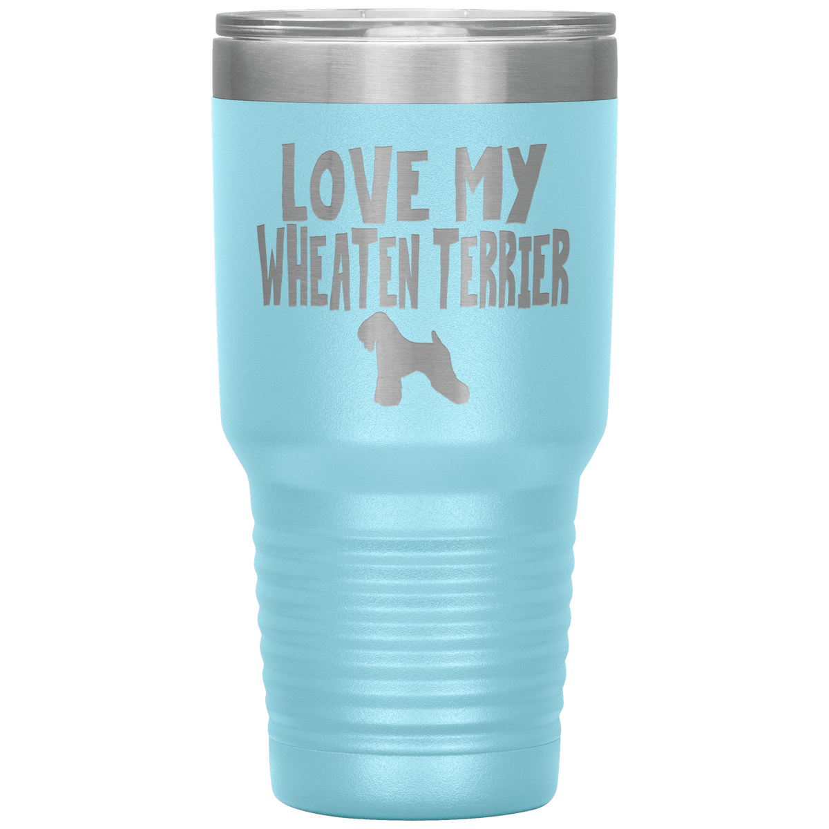 Love My Wheaten Terrier 30 Oz Vacuum Tumbler Tumblers Light Blue