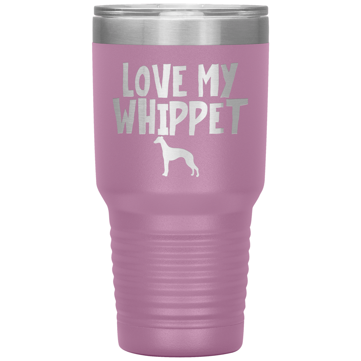 Love My Whippet Terrier 30 Oz Vacuum Tumbler Tumblers Light Purple