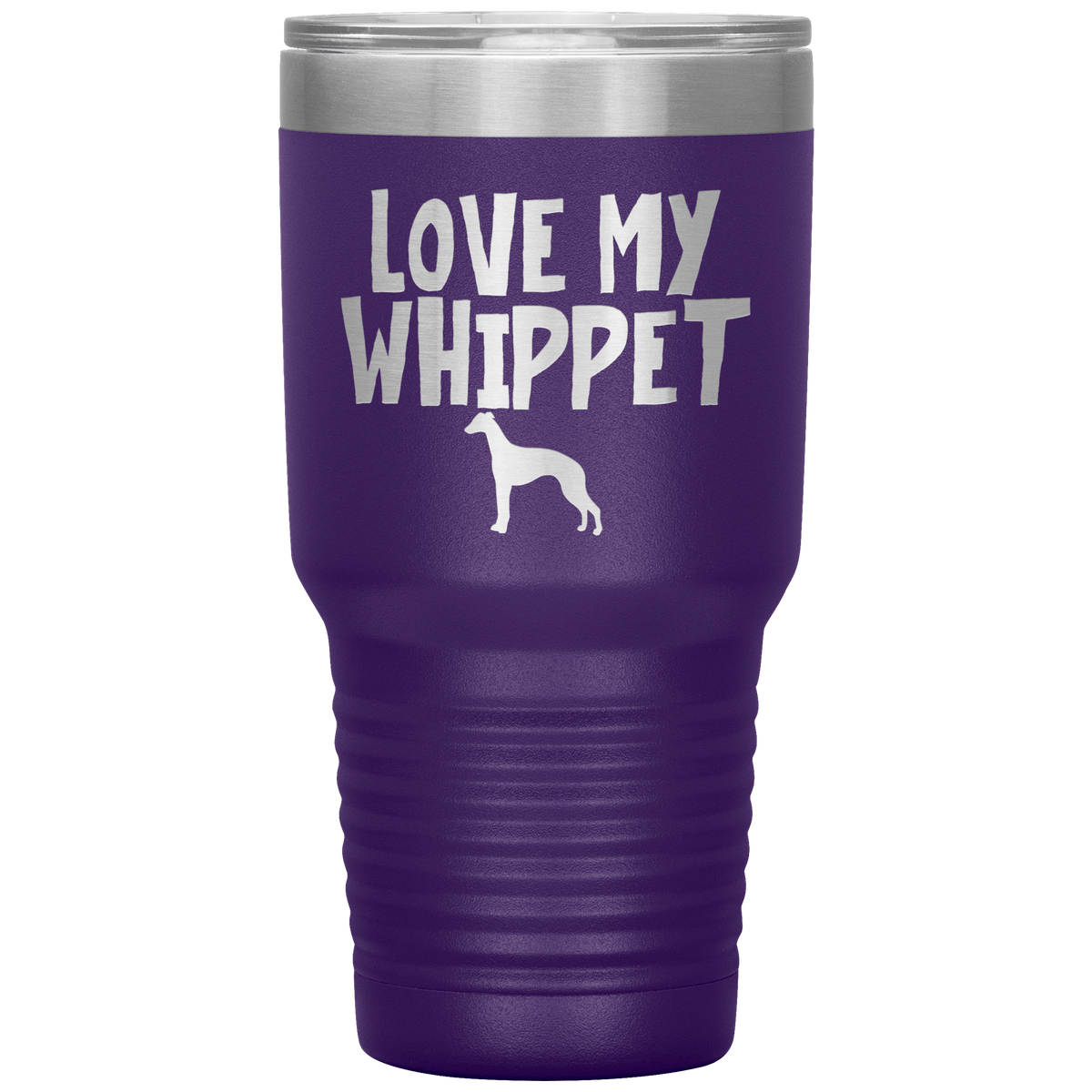 Love My Whippet Terrier 30 Oz Vacuum Tumbler Tumblers Purple