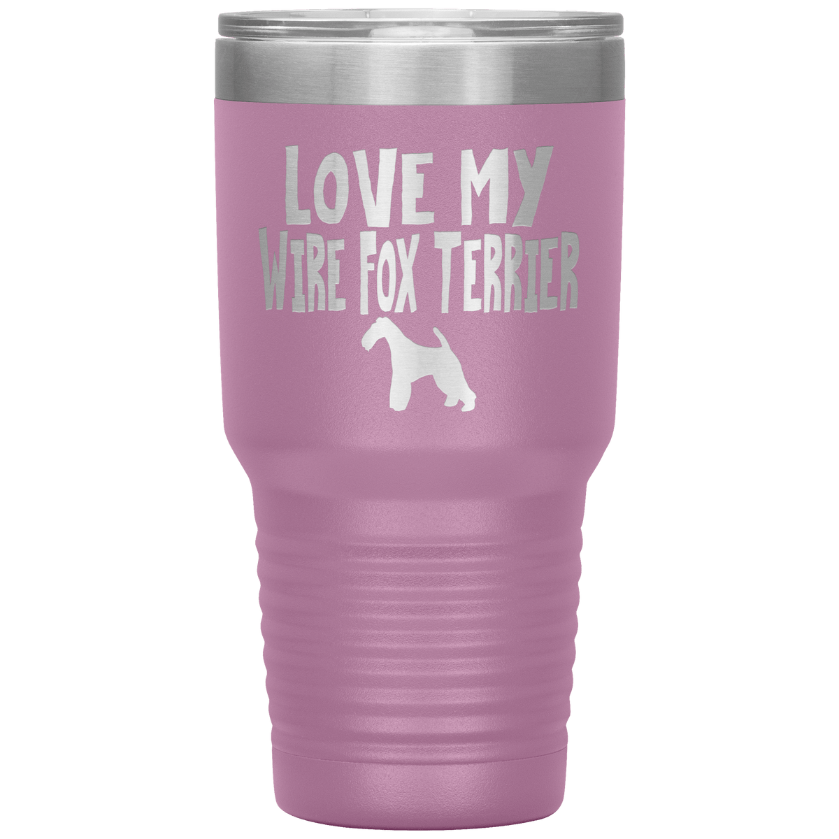 Love My Wire Fox Terrier 30 Oz Vacuum Tumbler Tumblers Light Purple