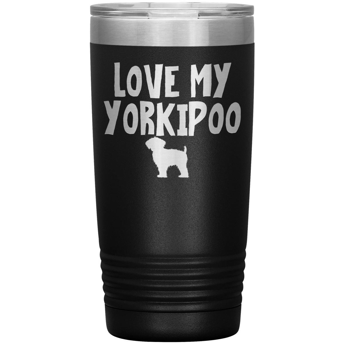 Love My Yorkipoo 20 Oz Vacuum Tumbler Tumblers Black