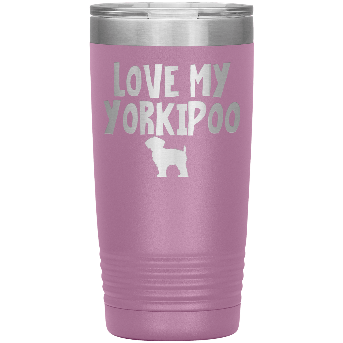 Love My Yorkipoo 20 Oz Vacuum Tumbler Tumblers Light Purple