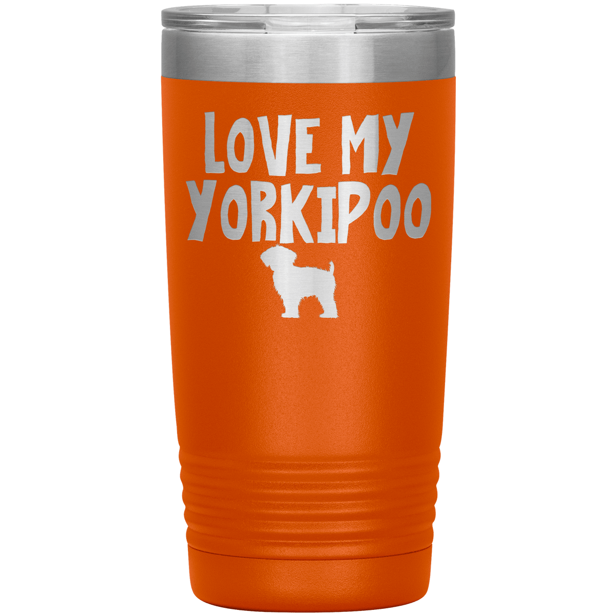 Love My Yorkipoo 20 Oz Vacuum Tumbler Tumblers Orange