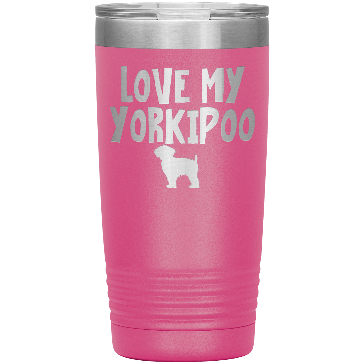 Love My Yorkipoo 20 Oz Vacuum Tumbler Tumblers Pink