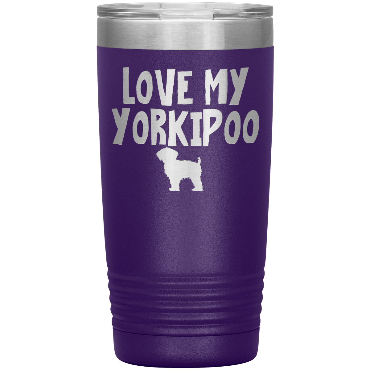 Love My Yorkipoo 20 Oz Vacuum Tumbler Tumblers Purple