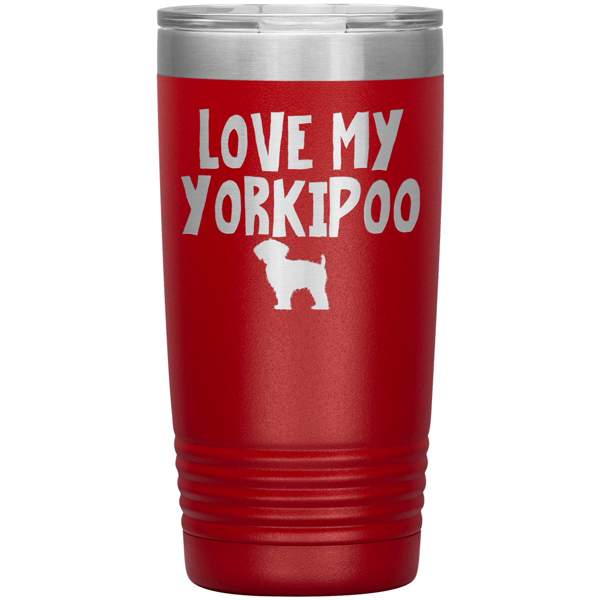 Love My Yorkipoo 20 Oz Vacuum Tumbler Tumblers Red