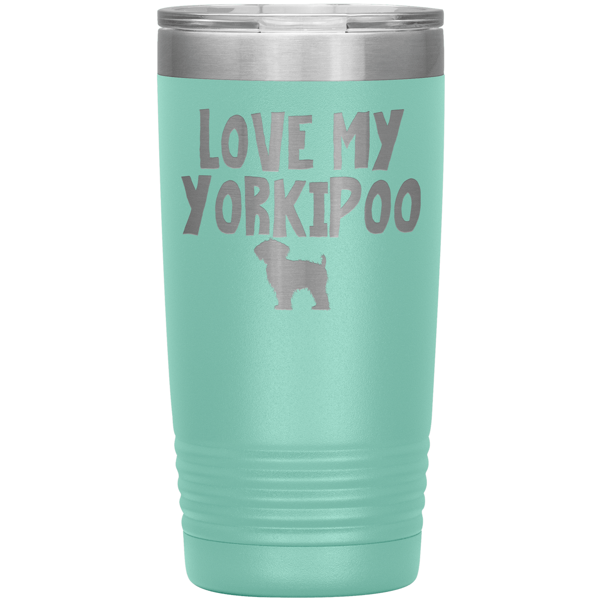 Love My Yorkipoo 20 Oz Vacuum Tumbler Tumblers Teal
