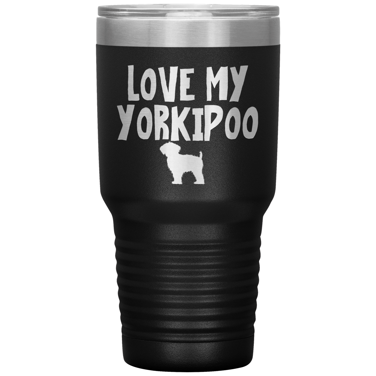 Love My Yorkipoo 30 Oz Vacuum Tumbler Tumblers Black