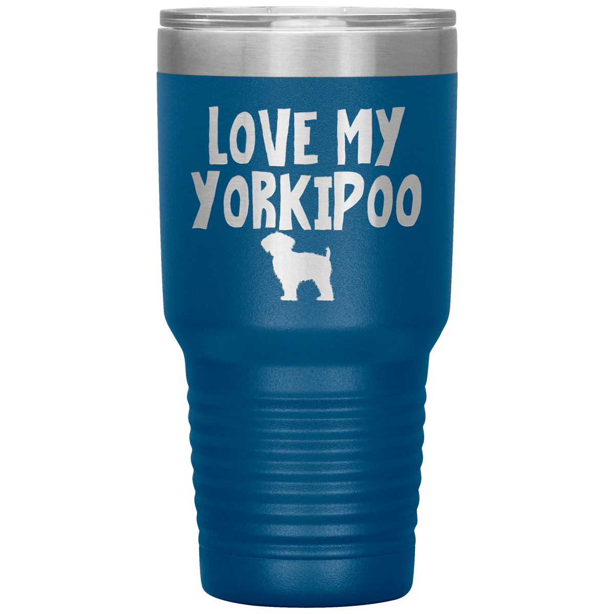 Love My Yorkipoo 30 Oz Vacuum Tumbler Tumblers Blue