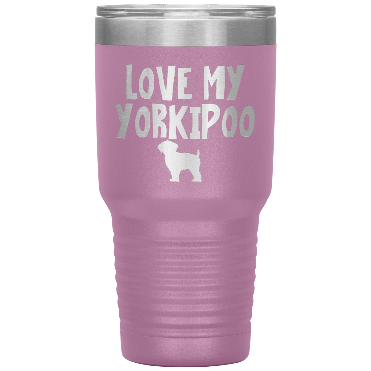 Love My Yorkipoo 30 Oz Vacuum Tumbler Tumblers Light Purple