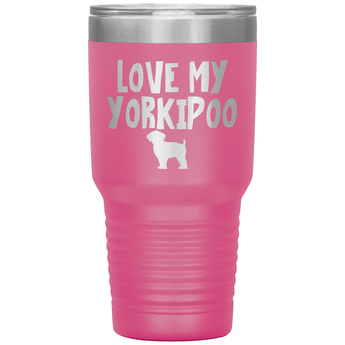 Love My Yorkipoo 30 Oz Vacuum Tumbler Tumblers Pink