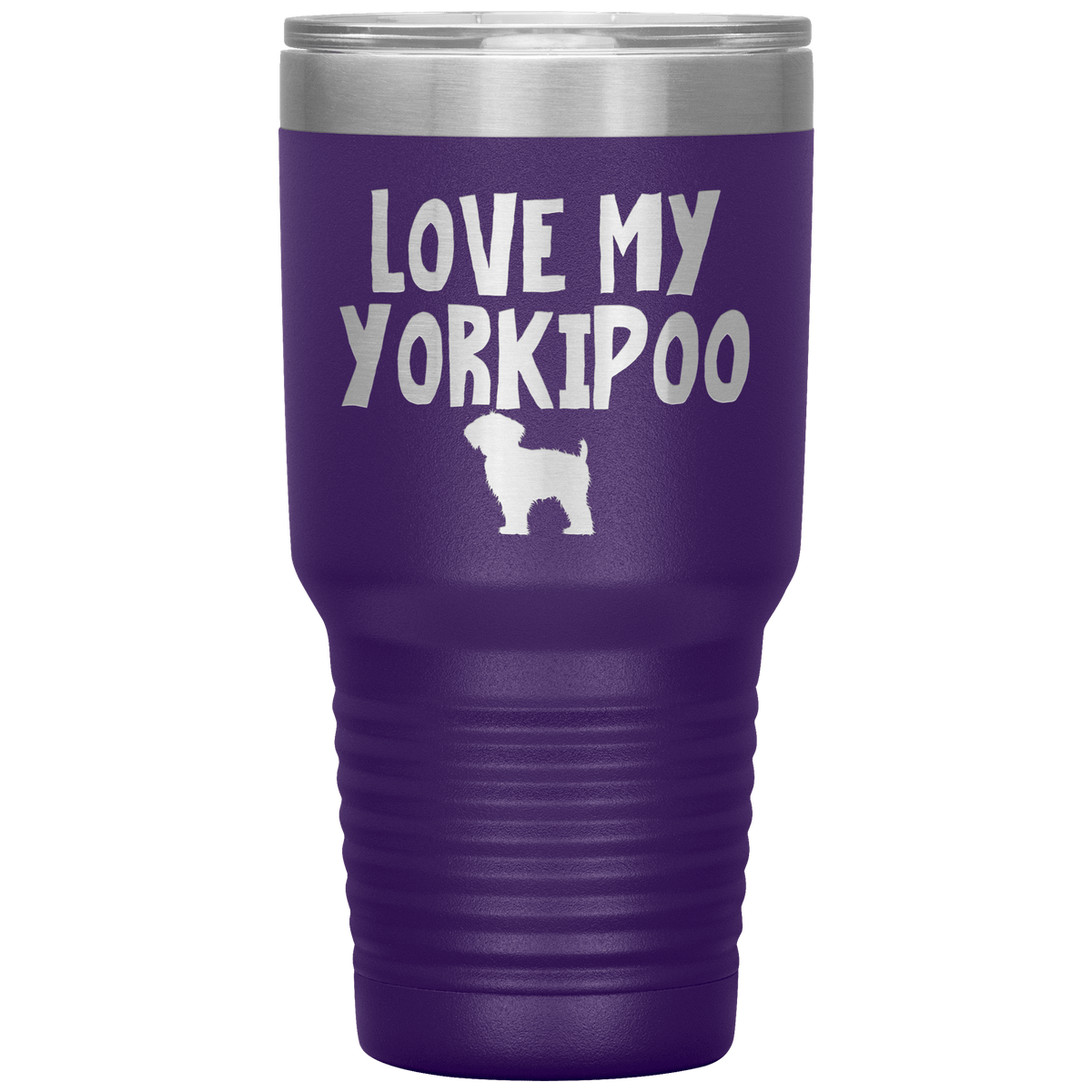 Love My Yorkipoo 30 Oz Vacuum Tumbler Tumblers Purple