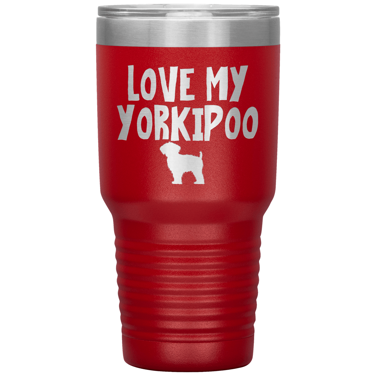 Love My Yorkipoo 30 Oz Vacuum Tumbler Tumblers Red