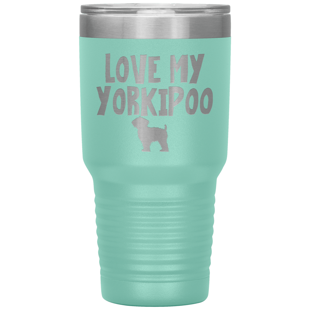 Love My Yorkipoo 30 Oz Vacuum Tumbler Tumblers Teal