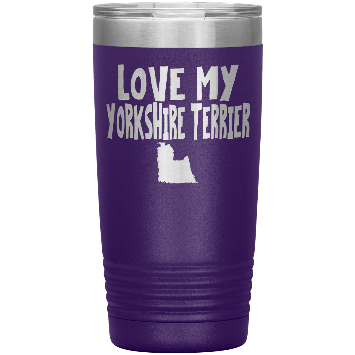 Love My Yorkshire Terrier 20 Oz Vacuum Tumbler Tumblers Purple