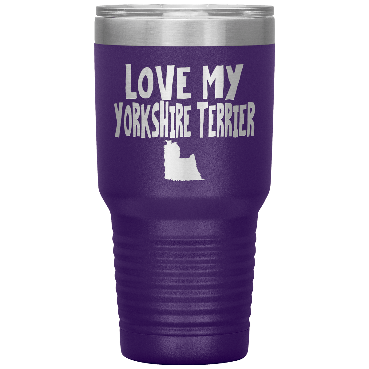 Love My Yorkshire Terrier 30 Oz Vacuum Tumbler Tumblers Purple