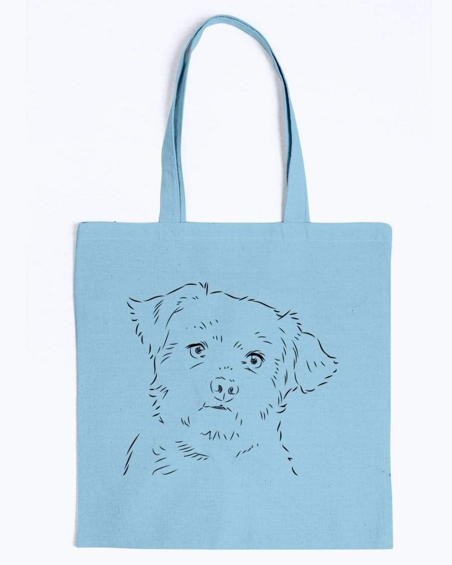 Maltese Doodle Dogs Canvas Tote Bag Accessories Light Blue / M
