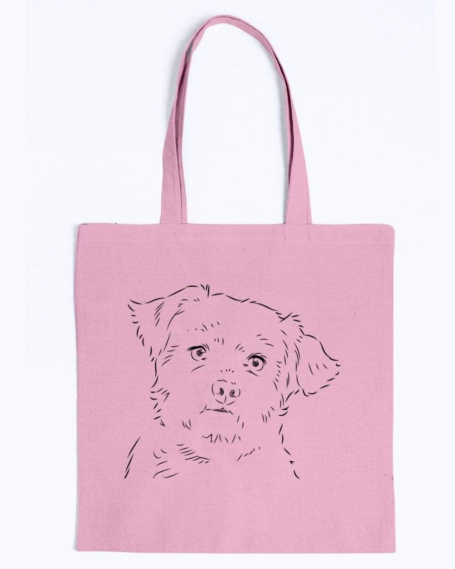 Maltese Doodle Dogs Canvas Tote Bag Accessories Pink / M