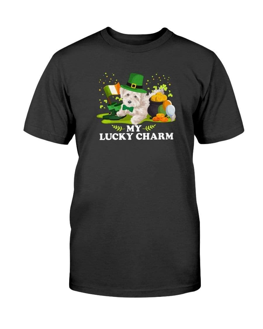 Maltipoo St. Patricks Day My Lucky Charm Unisex T-Shirt Shirts Black / S