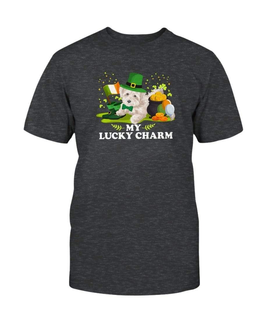 Maltipoo St. Patricks Day My Lucky Charm Unisex T-Shirt Shirts Dark Grey Heather / S