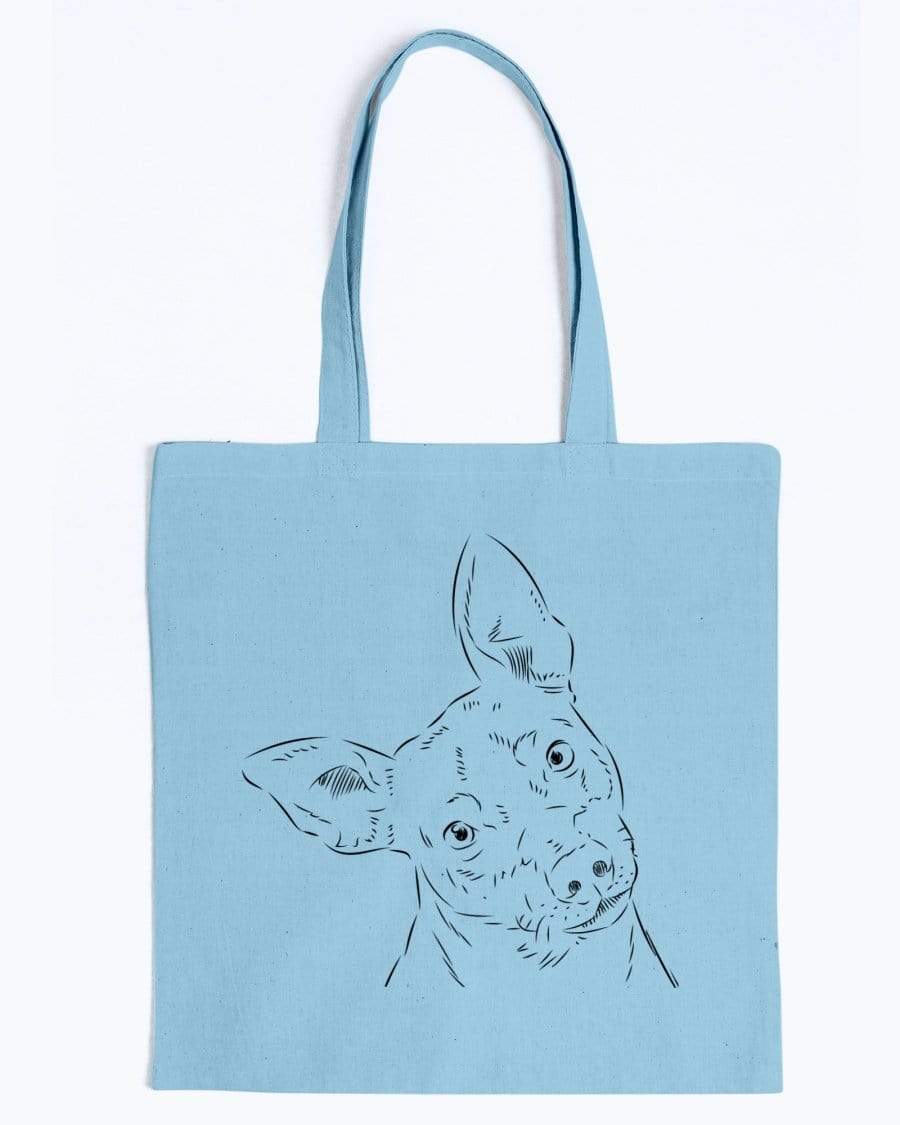 Miniature Pinscher Doodle Dogs Canvas Tote Bag Accessories Light Blue / M