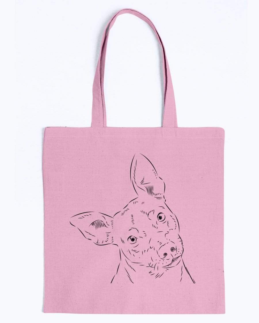 Miniature Pinscher Doodle Dogs Canvas Tote Bag Accessories Pink / M