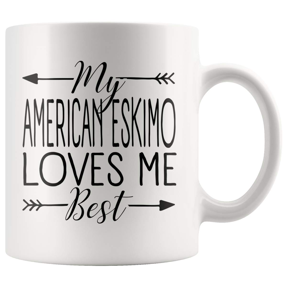 My American Eskimo Loves Me Best Coffee / Tea Ceramic Mug - 11oz / 15oz Drinkware 11oz Mug