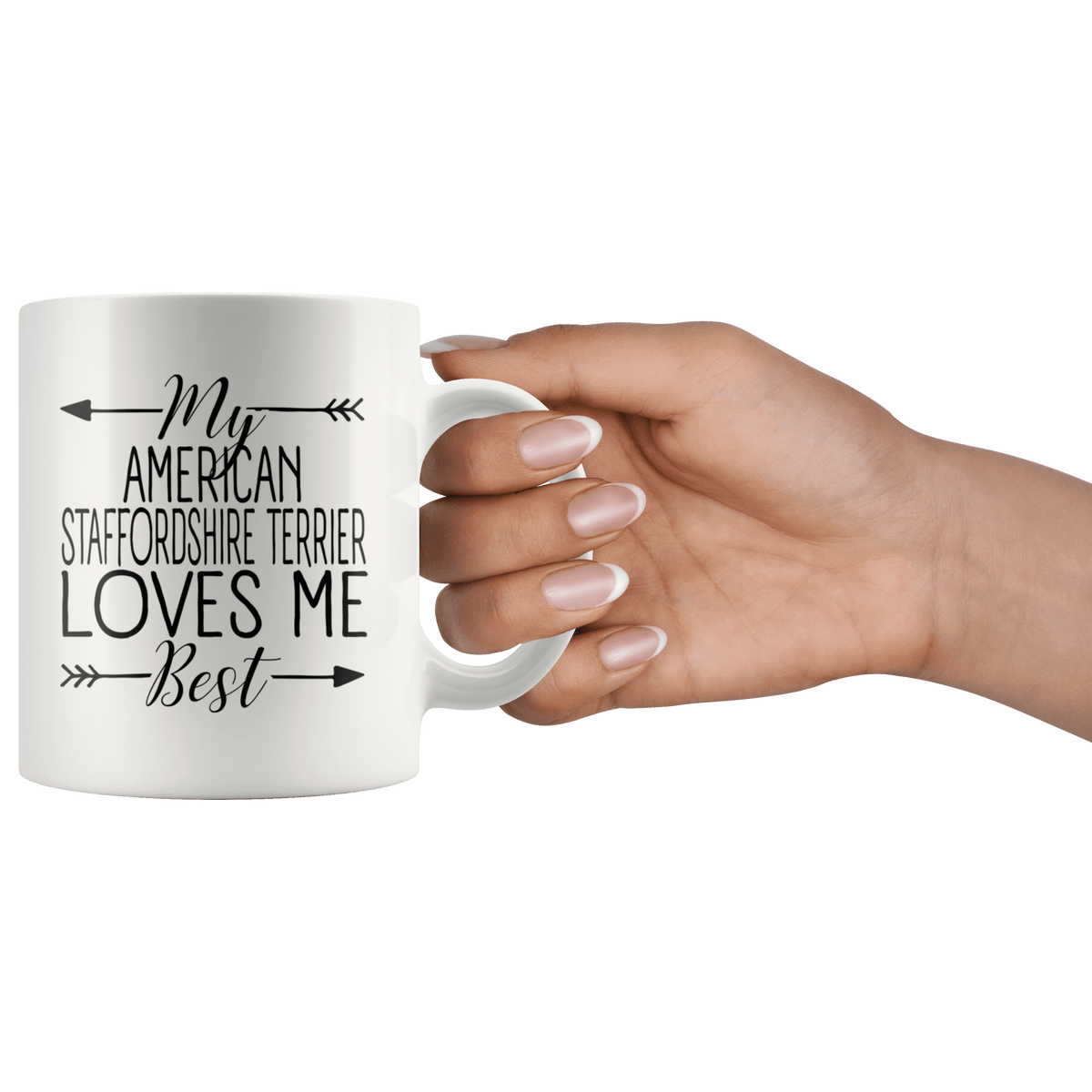 My American Staffordshire Terrier Loves Me Best Coffee / Tea Ceramic Mug - 11oz / 15oz Drinkware