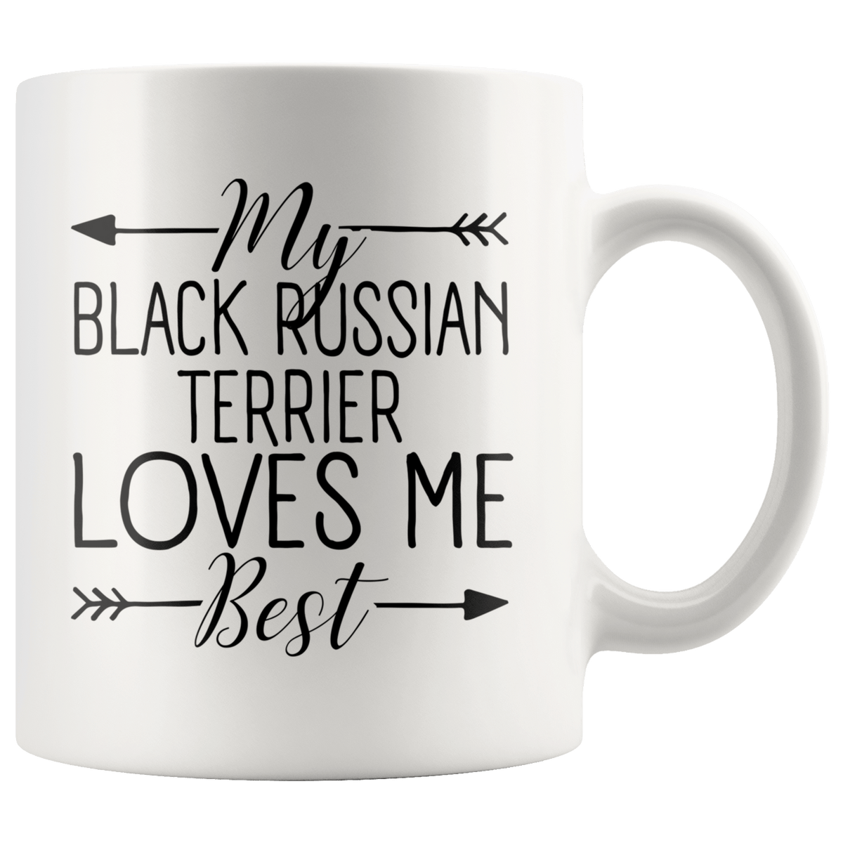 My Black Russian Terrier Loves Me Best Coffee / Tea Ceramic Mug - 11oz / 15oz Drinkware 11oz Mug