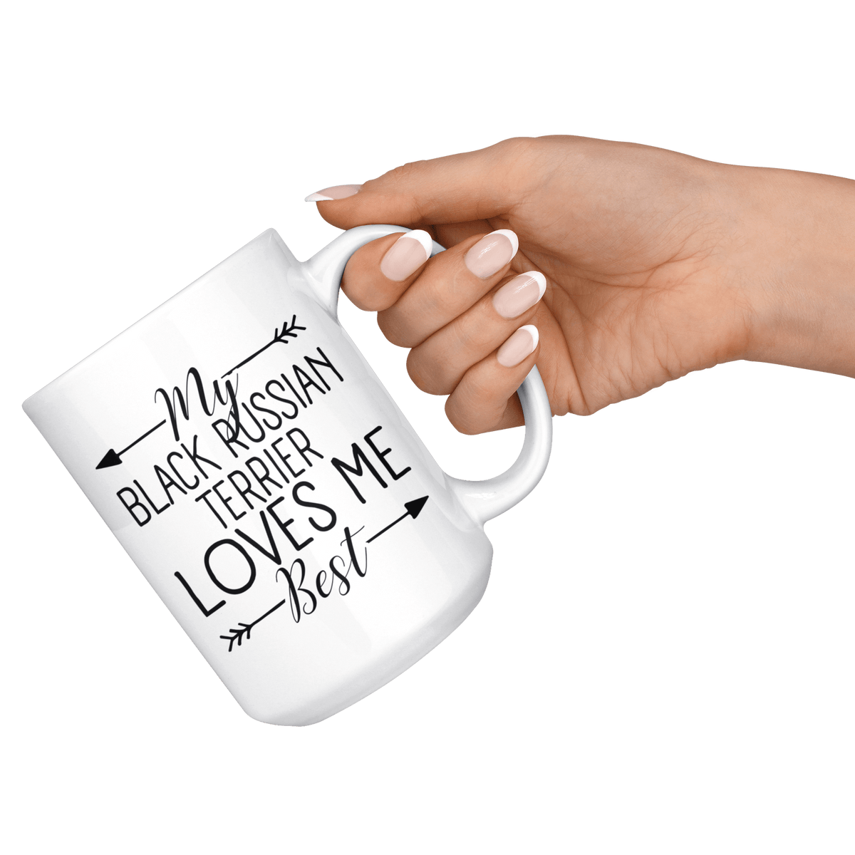 My Black Russian Terrier Loves Me Best Coffee / Tea Ceramic Mug - 11oz / 15oz Drinkware