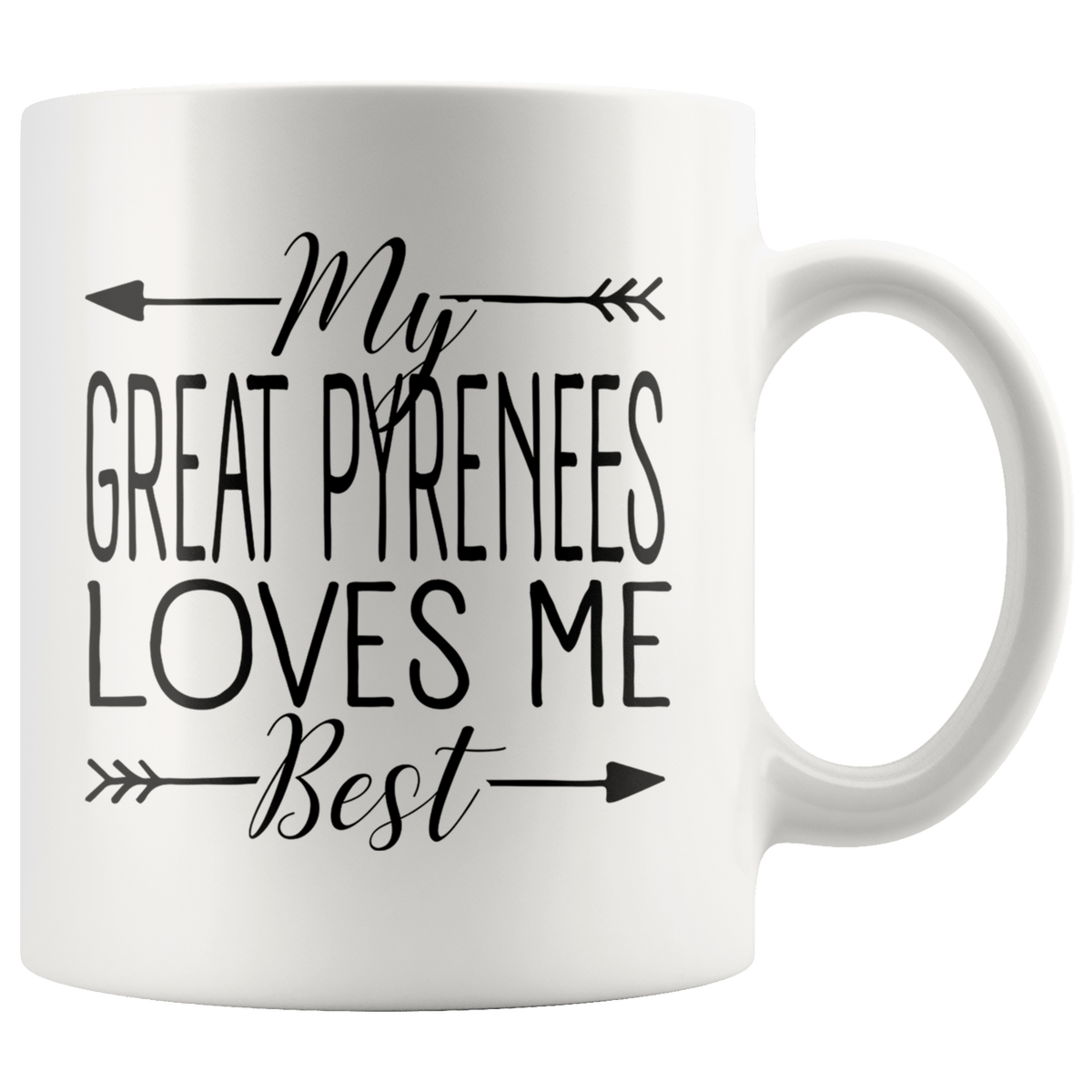 My Great Pyrenees Loves Me Best Coffee / Tea Ceramic Mug - 11oz / 15oz Drinkware 11oz Mug