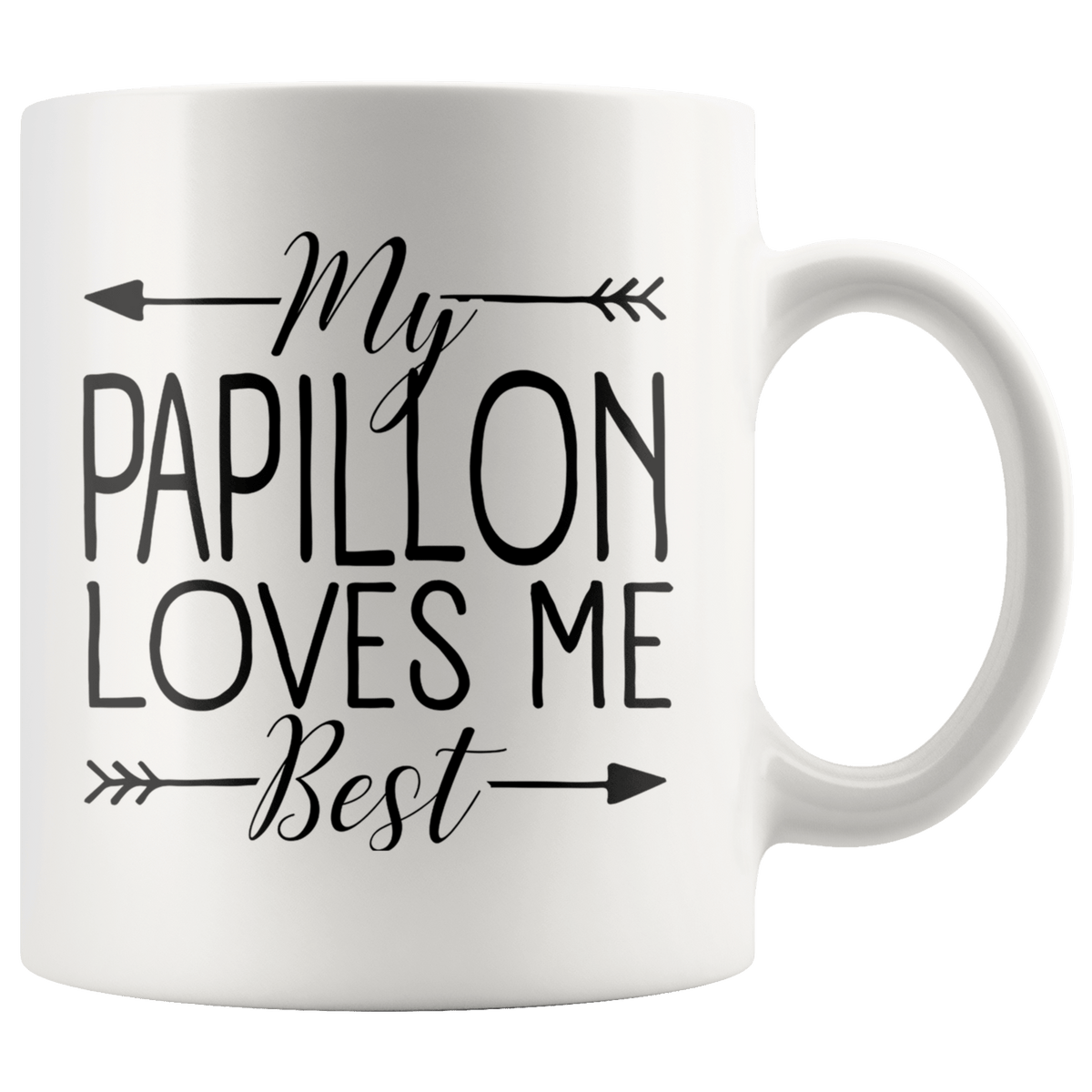 My Papillon Loves Me Best Coffee / Tea Ceramic Mug - 11oz / 15oz Drinkware 11oz Mug