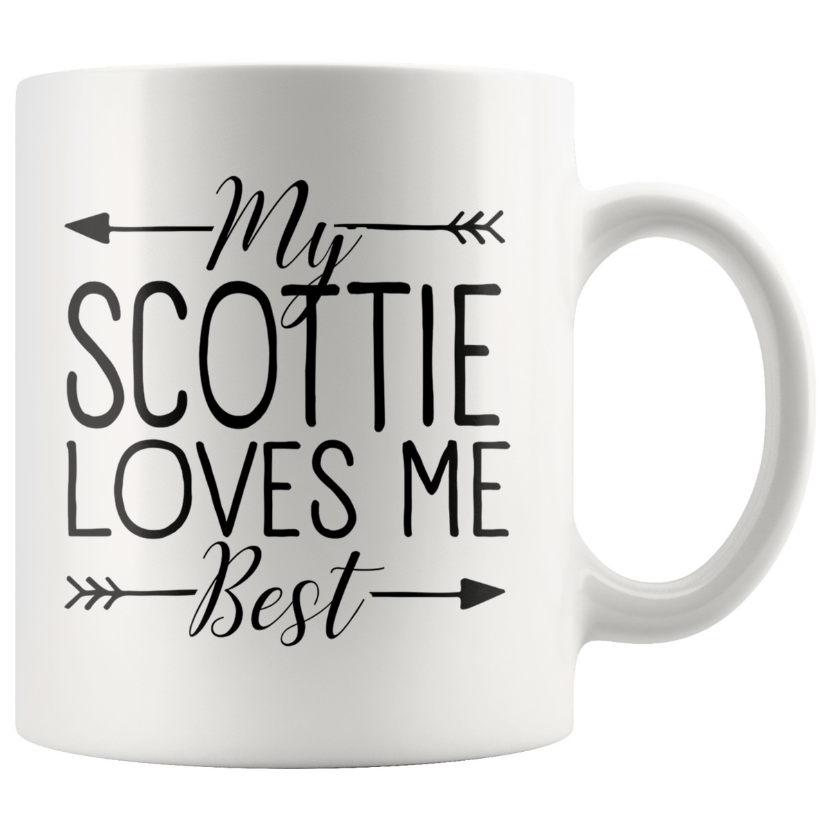 My Scottish Terrier Loves Me Best Coffee / Tea Ceramic Mug - 11oz / 15oz Drinkware 11oz Mug