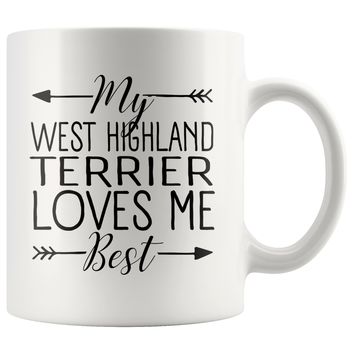 My West Highland Terrier Loves Me Best Coffee / Tea Ceramic Mug - 11oz / 15oz Drinkware 11oz Mug